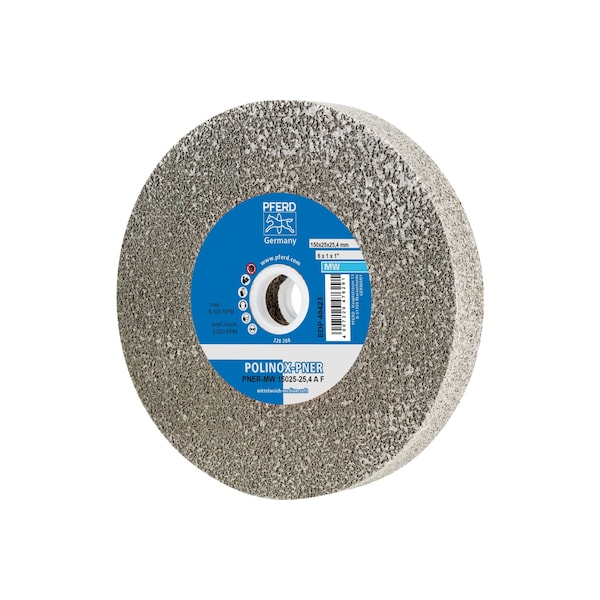 Pferd Unitized Wheel, 3Af, 6"x1"x1", 6 in Dia, 1 in W, 1 in Arbor Hole 48423 - main